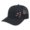 Black GHS Climbing trucker hat with climbing Demon mascot