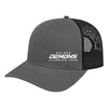 Grey and black GHS Climbing trucker hat with Golden Demons Climbing Team logo