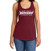 Front of Cardinal GHS Climbing women's racerback tank with Golden Demons Climbing Team graphic