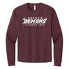 Maroon GHS Climbing long sleeve tee front with Golden Demons Climbing Team artwork