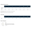 Unisex long sleeve tee size chart and product measurements