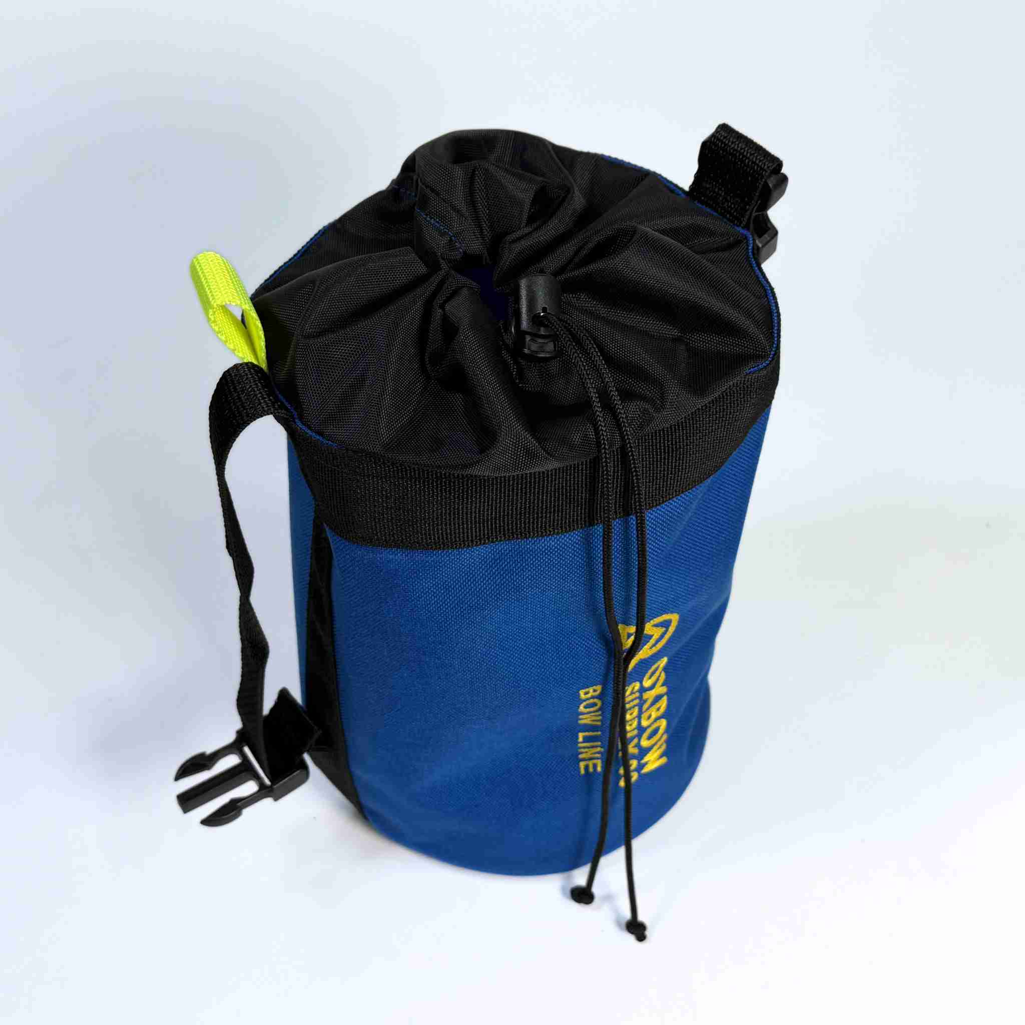 river rope storage bag attached to raft d ring